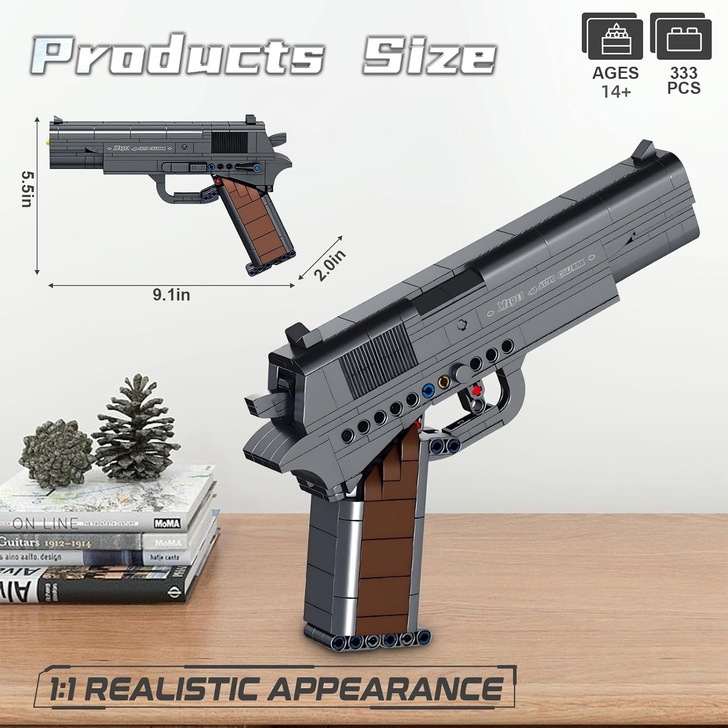 Finger Rock M1911 Pistol Model Guns Building Blocks Toy Set