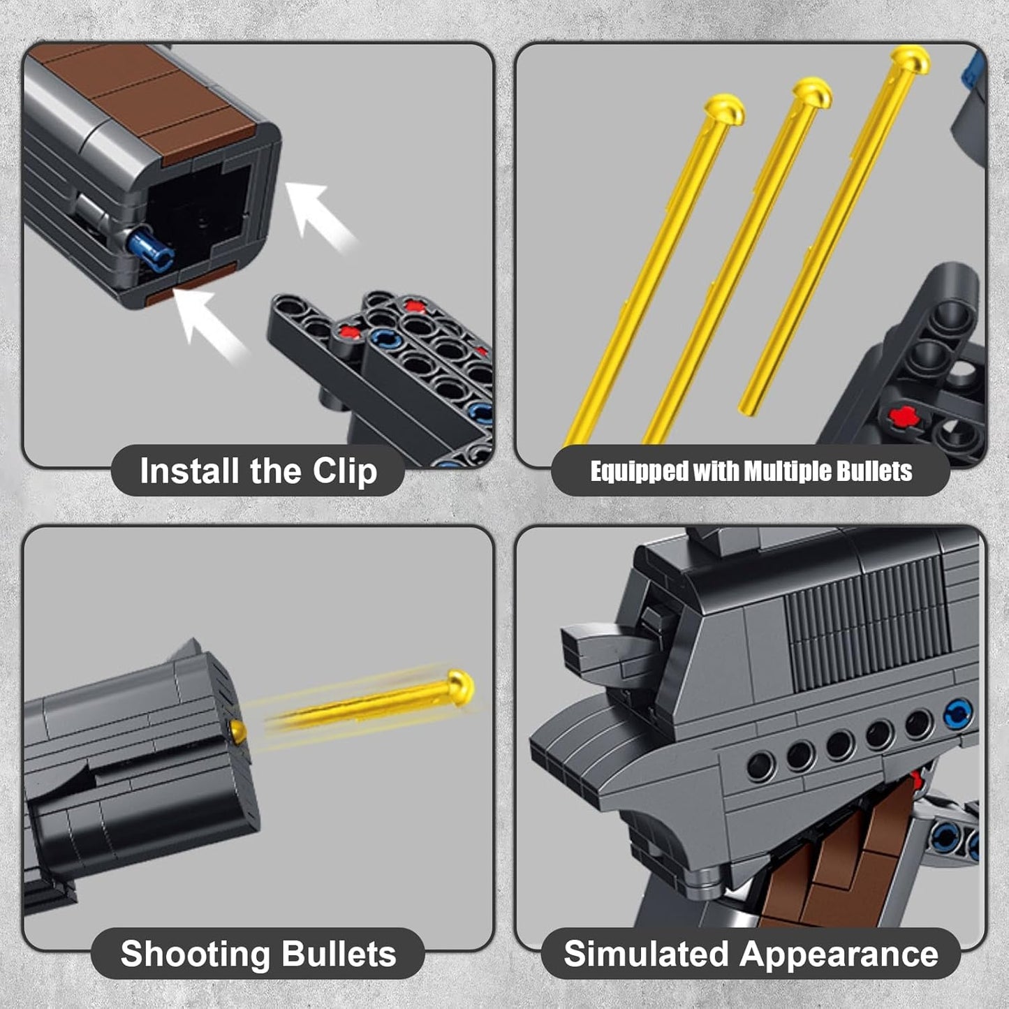 Finger Rock M1911 Pistol Model Guns Building Blocks Toy Set