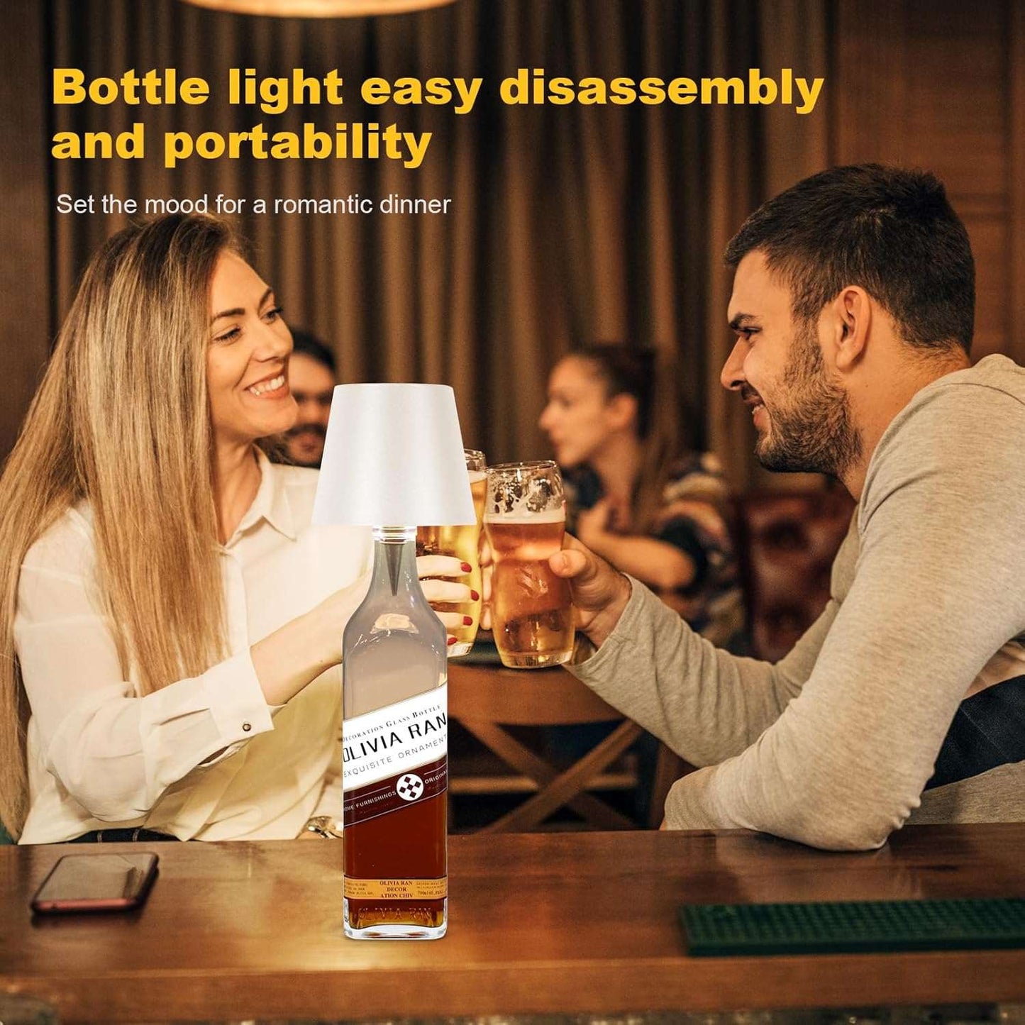 2pcs Wireless Bottle Lamp