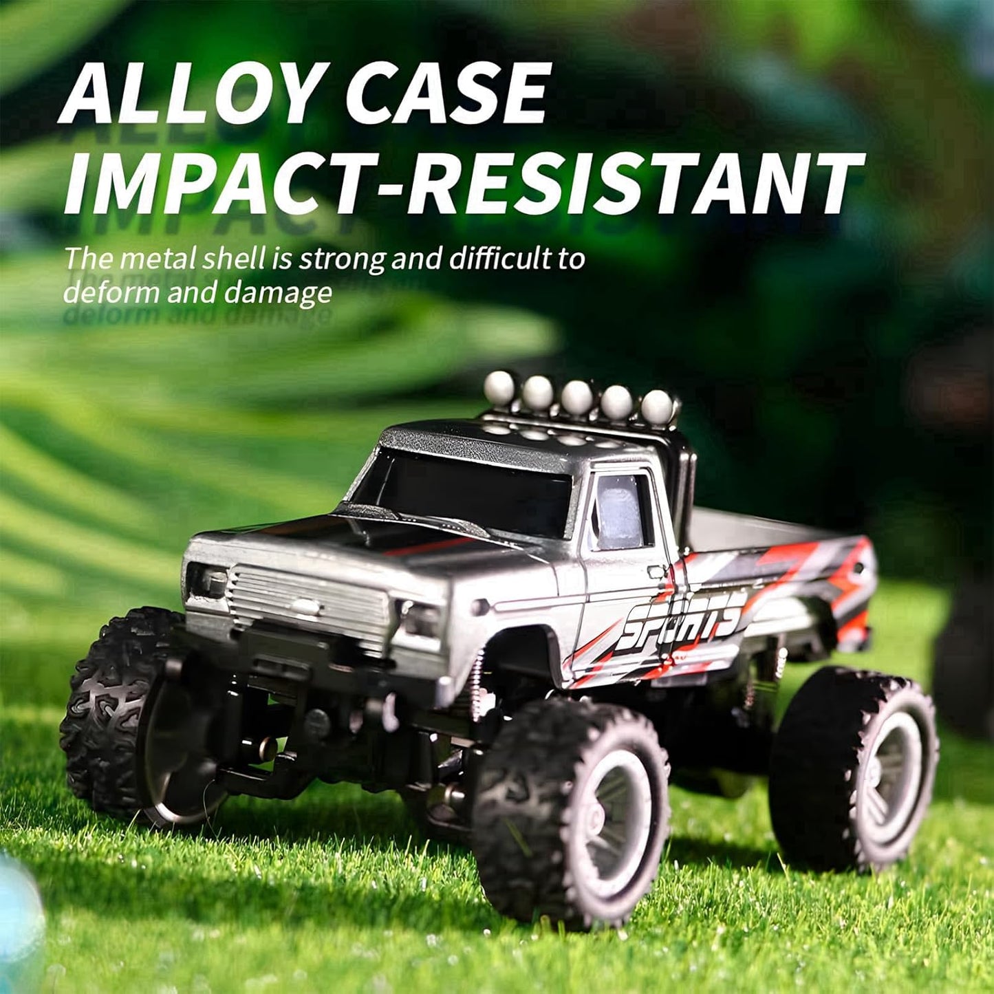 Mini RC Car, 1/64 Scale Mini Remote Control Monster Truck with Trailer