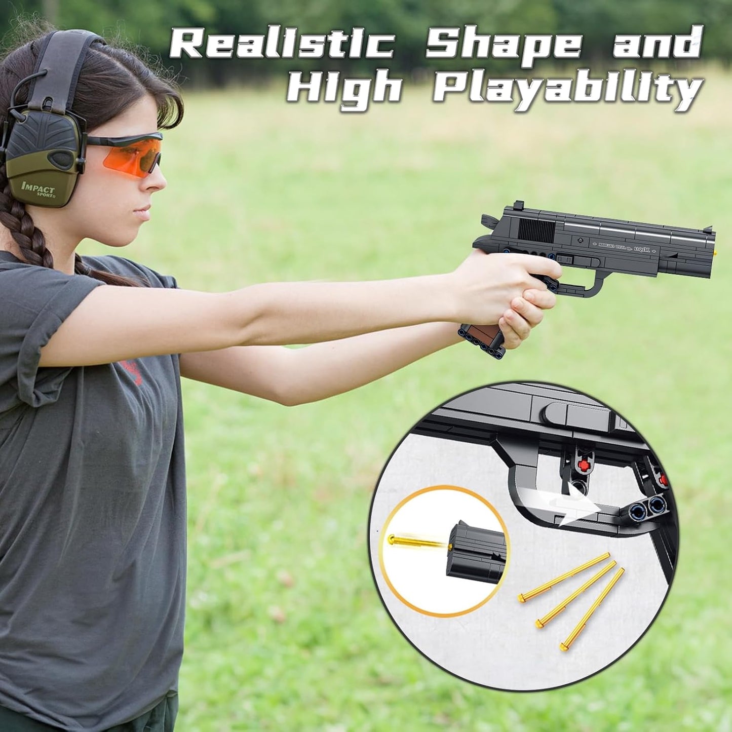 Finger Rock M1911 Pistol Model Guns Building Blocks Toy Set